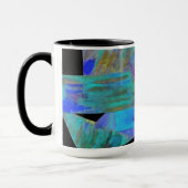 Turquoise abstrait Conception Monogramme Mug (Gauche)