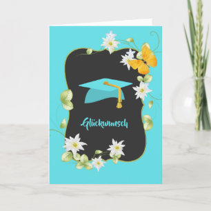 Turquoise Afstudeerder Pet en Edelweiss Duits Afst Kaart