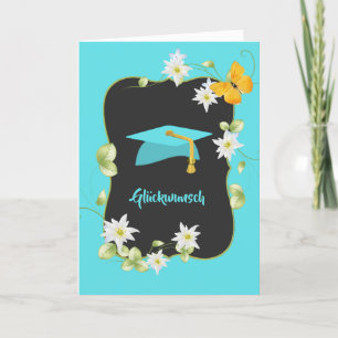 Turquoise Afstudeerder Pet en Edelweiss Duits Afst Kaart