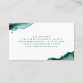 turquoise agaat-glittermonogram visitekaartje (Achterkant)
