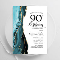 Turquoise Agaat Gold White 90ste verjaardag
