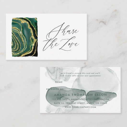 Turquoise Agate Aanbevelingskaartje (Voorkant / Achterkant)