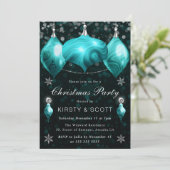 Turquoise Agate Baubles kerstfeest Kaart (Staand voorkant)