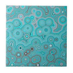 Turquoise Agate Flow – Elegante Abstracte Patroon Tegeltje