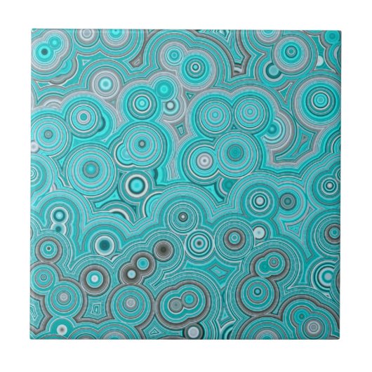 Turquoise Agate Flow – Elegante Abstracte Patroon Tegeltje (Voorkant)