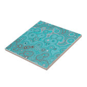 Turquoise Agate Flow – Elegante Abstracte Patroon Tegeltje (Zijkant)