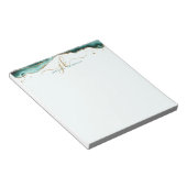 Turquoise Agate Geode Gold Glitter Script Monogram Notitieblok (Schuin)