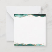 Turquoise Agate Geode Script Monogram Gold Glitter Notitiekaartje (Achterkant)