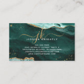 Turquoise Agate Gold Glitter Script 10 Punch Klantenkaartje (Achterkant)