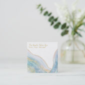 *~* Turquoise AGATE Gold Glitter Visitekaartje (Staand voorkant)