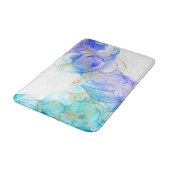 Turquoise alcoholinkt Waterverf en goud Badmat (Gekanteld)