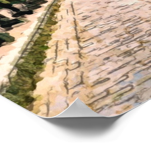 Turquoise Alley - Waterverf Sketch Ondertekend Poster (Hoek)