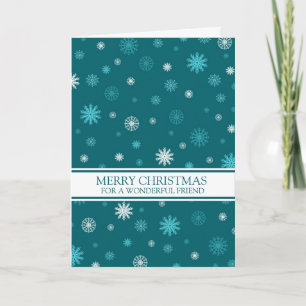 Turquoise amitié neigeuse Joyeuse carte de Noël