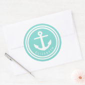 Turquoise Anchor Monogram Envelope zegels voor tag (Envelop)