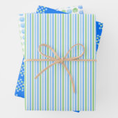 Turquoise and Green Scallop Shells Inpakpapier Vel (In situ)