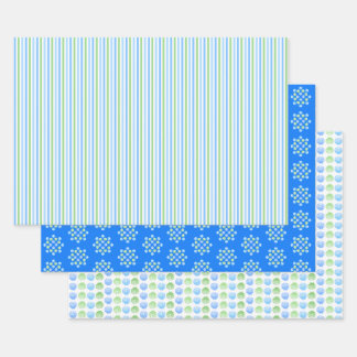 Turquoise and Green Scallop Shells Inpakpapier Vel
