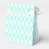 Turquoise and white diamond pattern bedankdoosjes (Achterkant)