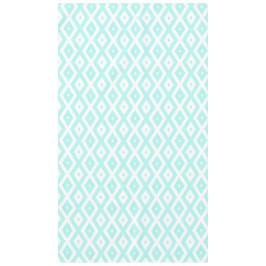Turquoise and white diamond pattern tafelkleed (Voorkant)