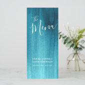 Turquoise aqua art moderne classée mariage menu ra (Debout devant)
