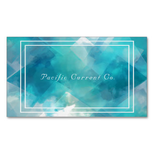 Turquoise Aqua Blauw Abstract Geometrisch Waterver Magnetisch Visitekaartje