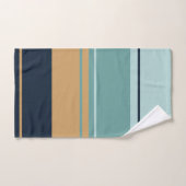 Turquoise Aqua Blue et Gold Stripes (Serviette à main)