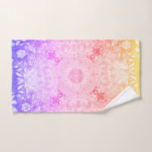 Turquoise Aqua Blue Floral Pattern Bad Handdoek (Handdoek)