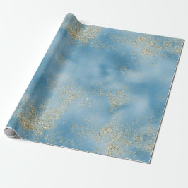 Turquoise Aqua Blue Glam Gold Glitter Cadeaupapier