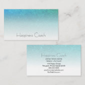 *~* TURQUOISE AQUA BLUE White Gradient Glitter Visitekaartje (Voorkant / Achterkant)