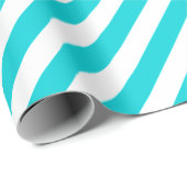 Turquoise Aqua Blue Wide Stripe Holiday Cadeaupapier (Rol Hoek)