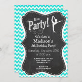 Turquoise, Aqua Color Chevron; Ballet Kaart (Voorkant / Achterkant)