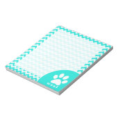 Turquoise, Aqua Color Chevron; Paw Print Notitieblok (Gedraaid)