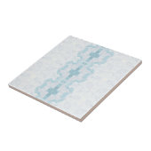 Turquoise aqua diamantgeometrisch ontwerp tegeltje (Zijkant)