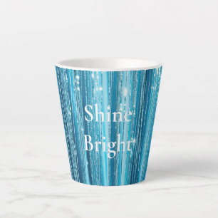 Turquoise Aqua Glam Glitter Latte Mok