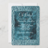Turquoise Aqua Glitter Luipaardprint Kaart (Voorkant)
