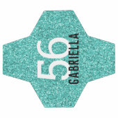 Turquoise Aqua Glittery Name and Team Number Voetbal (Enkel)