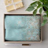 Turquoise Aqua Gold Glam Glitter Sparkle Tissuepapier (Geschenk)