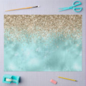 Turquoise Aqua Gold Glam Glitter Sparkle Tissuepapier (Craft)