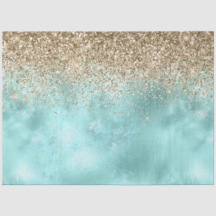 Turquoise Aqua Gold Glam Glitter Sparkle Tissuepapier