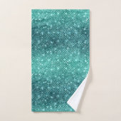 Turquoise Aqua Green Sparkle Bad Handdoek (Handdoek)