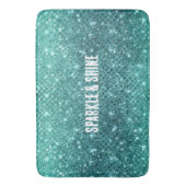Turquoise Aqua Green Sparkle Badmat (Voorkant Verticaal)
