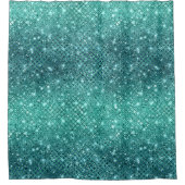 Turquoise Aqua Green Sparkle Douchegordijn (Voorkant)