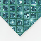 Turquoise Aqua Green Sparkle Fleece Deken (Hoek)