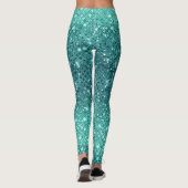 Turquoise Aqua Green Sparkle Leggings (Achterkant)