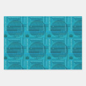 Turquoise-Aqua Joyeux Jours d'enveloppement papier (Devant)