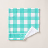 Turquoise Aqua Moderne Vérifications de Buffalo No (Gant de toilette)