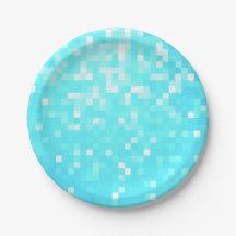 Turquoise Aqua Pixels Papieren Borden