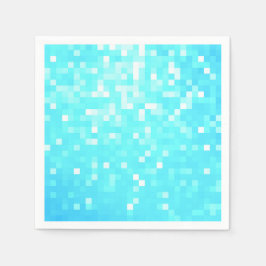 Turquoise Aqua Pixels Papieren servetten