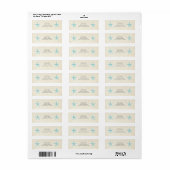Turquoise Aqua Starfish Kleine Adresetiketten Etiket (Full Sheet)