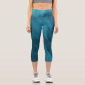 Turquoise aqua vert bleu art abstrait leggings (Recto)