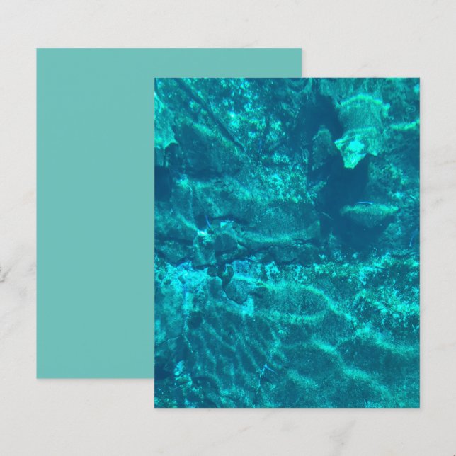 Turquoise Aqua Water Reflections Scrapbook Paper (Voorkant / Achterkant)